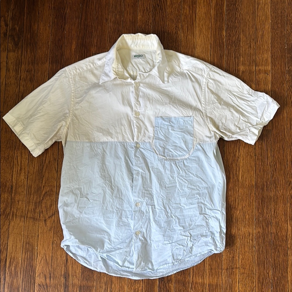 Men's Two-Tone White and Cream Shirt